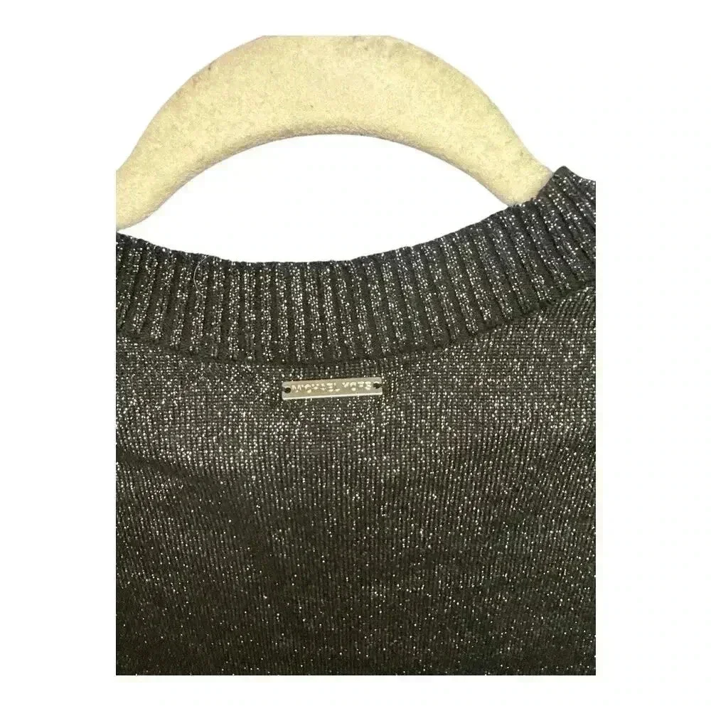 Michael Kors Womens Black Metallic Sweater, Medium